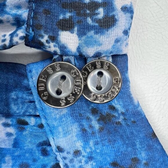 GUESS Halter Neck A-Line Tiered Flow Flippy Fit&Flare Lined chiffon Dress Sz 10 - Picture 10 of 14